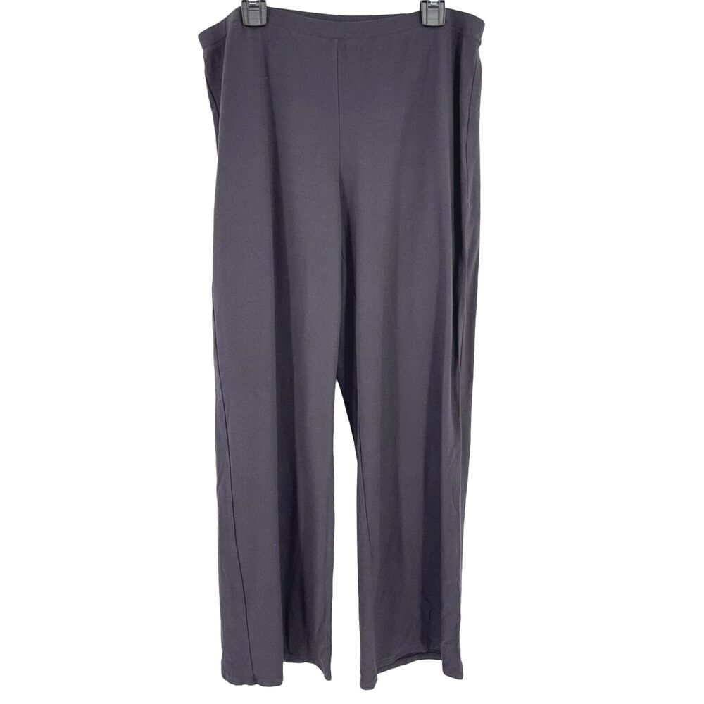 Eileen Fisher Womens Pull On Crepe Pants Size Small Solid Black Cropped